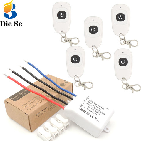 DieSe 433Mhz Relay Switch Universal Wireless Remote Control Light Lmap Bulb Switch  AC 110V 220V 7A 1CH DIY Smart Switch ON\OFF ► Photo 1/6