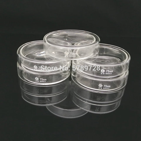 5pcs DIA 75mm Borosilicate glass Petri culture dish Used for the culture of bacteria, cells and lactic acid bacteria in lab ► Photo 1/6