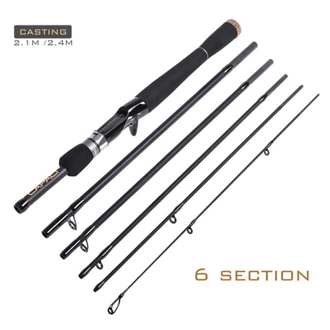 CAPACI Carbon Small Sea Pole Fiber Telescope Fishing Rod Travel Spinning Fishing Pole SPINNING CAPACI 2.1M/2.4M/2.7M * ► Photo 1/6