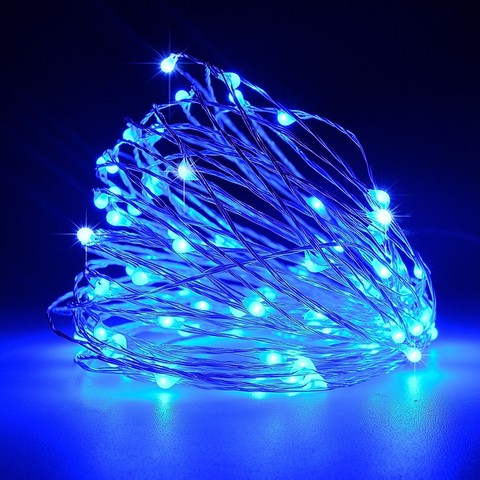 Dimmable 11m/21m/31m Blue LED Outdoor solar String Lights Fairy Holiday Christmas Party Garland Solar Garden Waterproof Lights ► Photo 1/6