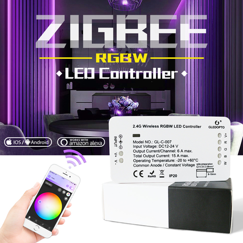 GLEDOPTO zigbee smart home automation multi-function color changing rgb controller smart home system rgbw zigbee 3.0 controller ► Photo 1/6