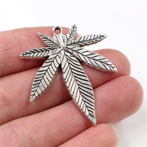 40x33mm 10pcs Antique Silver Plated Maple leaf Handmade Charms Pendant:DIY for bracelet necklace-Q2-17 ► Photo 1/2