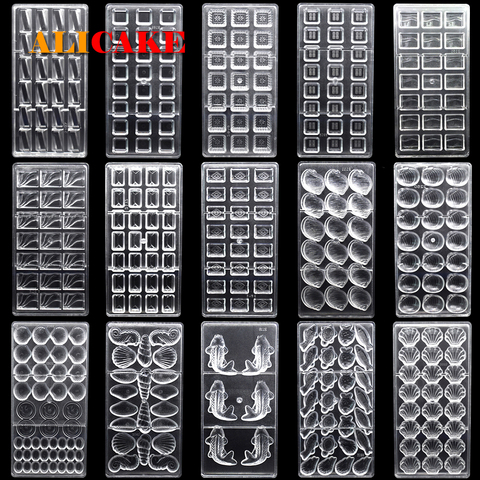 3D Polycarbonate Chocolate Bar Molds Tray Plastic Baking Chocolate Candy Moulds Pastry Tools for Bakery Form Mold Bakeware Mould ► Photo 1/6