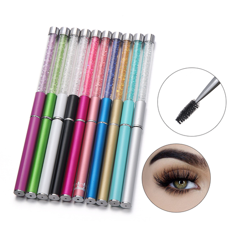 Fashion Rhinestone Eyebrow Brush Eyelash Brushes Spiral Wand Applicator Lashes  Extension Grafting Comb Eye Makeup Tools ► Photo 1/6