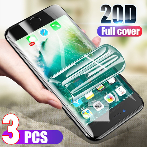 3Pcs 20D Hydrogel Film Full Cover for iPhone 11 Pro Max Screen Protector for iPhone 5 5S 6 6S 7 8 Plus X XR XS Soft Protective ► Photo 1/6