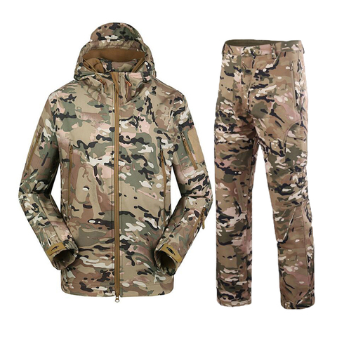 Military Tactical Uniform Sets Mens Army Camouflage Jackets Fleece Thermal Outdoor Hunt Military Tactical Suit Brand Clothing ► Photo 1/6