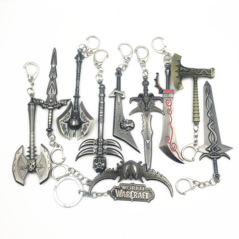 Game WOW Keychain 12cm Weapon Model Lich King Frostmourne keyring The Horde The Alliance Accessories Key Chains Souvenirs Gifts ► Photo 1/6
