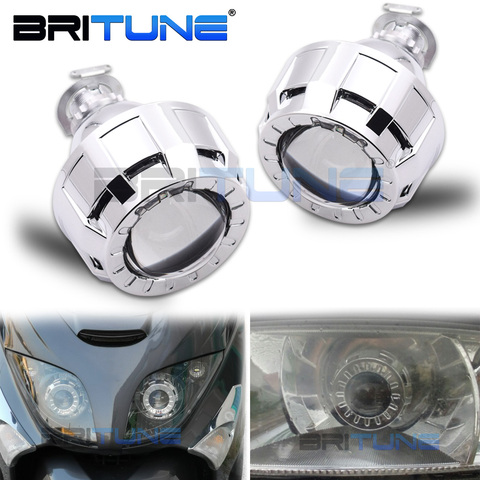 Headlight Lenses 2.0 H1 HID Bi-xenon H4 H7 Projector Metal Lens Mini Gatling Gun Shroud For Car Motorcycle Accessories Retrofit ► Photo 1/6