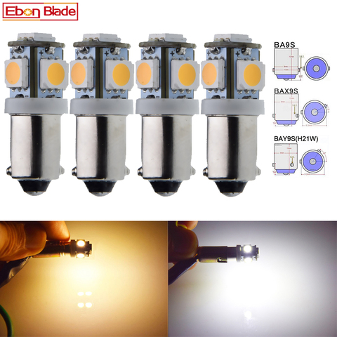 4Pcs BA9S T11 T4W BAX9S H6W BAY9S H21W Bayonet LED Lamp Warm/White Car Motor Instrument Panel Dash Gauge Light Bulbs 6V 12V 24V ► Photo 1/6