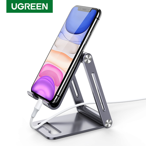 UGREEN Phone Stand Aluminum Cell Phone  Adjustable Desk Phone Holder for iPhone 11 Pro Max XR Tablet Support Mount Holder Stand ► Photo 1/6