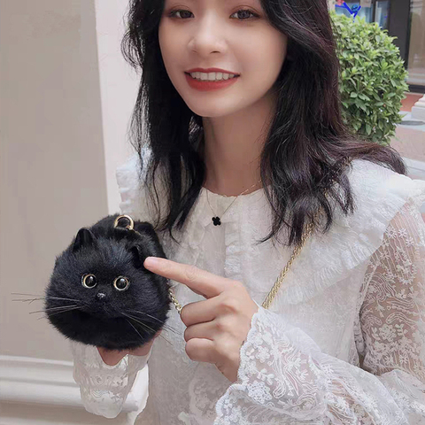 lates hot fashio  handwork simulation black cat party bag fashion evening creative shoulder purses and handbags for Gift giving ► Photo 1/6