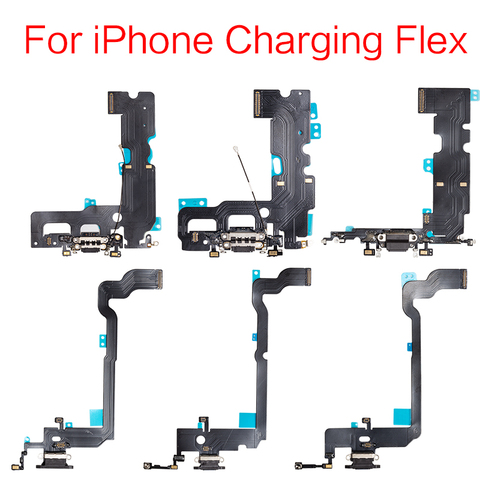 1pcs For iPhone 6 6S 7 8 Plus Charger Charging USB Port Dock Connector Flex Cable With Microphone And Headphone Audio Jack ► Photo 1/6