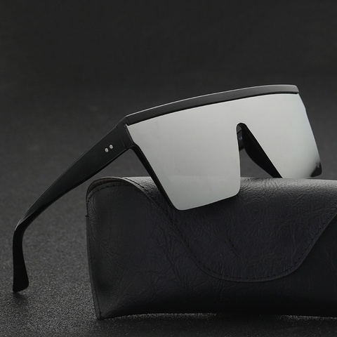 DCM New Oversized Male Flat Top Sunglasses Men Brand Black Square Shades UV400 Gradient Sun Glasses UV400 ► Photo 1/6
