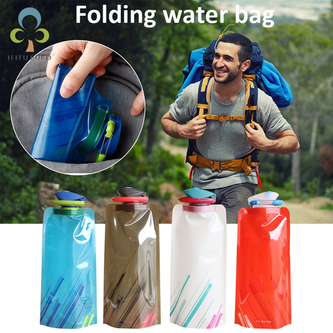 700ml Water Bottle Bags Environmental Protection Collapsible Portable Outdoor Foldable Sports Water Bottles Hiking Camping ZXH ► Photo 1/6