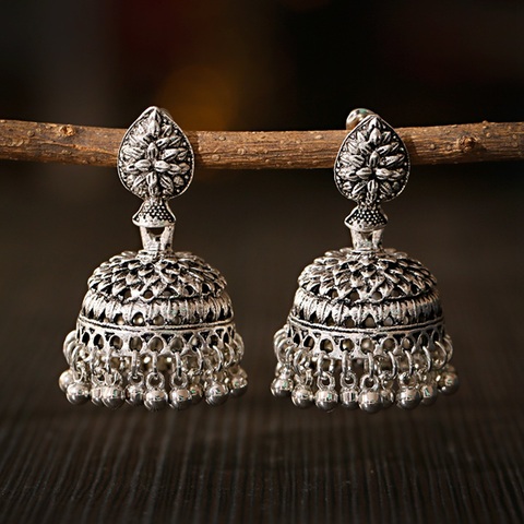 Antique Afghan Tribe Women's Bell Tassel Carved Water Drop Earrings Oorbellen Pendientes Mujer Indian Jhumka Jewelry Accessory ► Photo 1/6