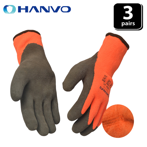 3 pair Thicken Working Gloves plus Velvet Warm Winter Wear Non-slip Acid Alkali Comfortable Hardware Repair Protective Gloves ► Photo 1/6