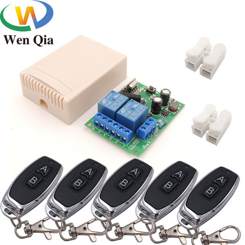 433MHz Wireless Remote Control Switch AC 110V 220V 2CH rf Relay and Transmitter Remote Motor/Light/Home appliance ► Photo 1/6