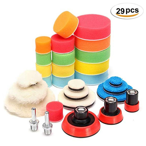 3/4/5'' Car Foam Buffing Pads Car Polishing Pad Kit Car Polisher Sponge  Foam Pads Buffing Wax Polisher Set Drill Polishing Kit - AliExpress