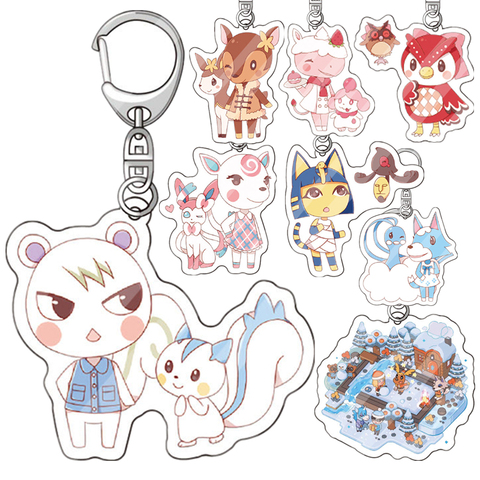 40 models Animal Crossing Keychain Toy Acrylic Pendant Double-sided Animal Forest Friends Association ► Photo 1/6