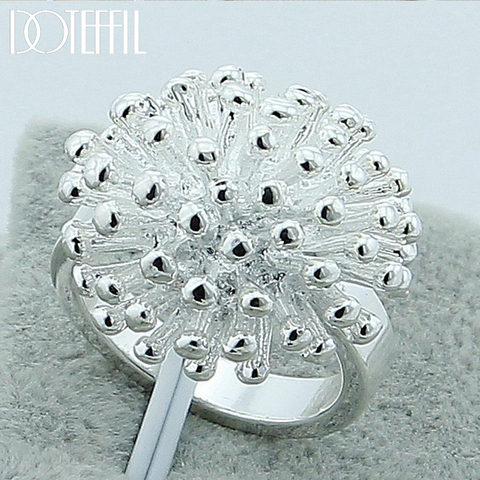 DOTEFFIL 925 Sterling Silver Firework Coral Ring Woman Fashion Wedding Engagement Silver Jewelry ► Photo 1/6