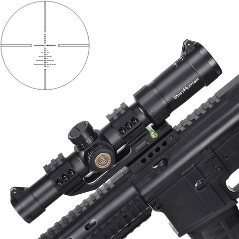 WESTHUNTER 1-6x24IR Tactical Compact Hunting Scope 30mm Tube Glass Ethched Reticle Illuminated Red Dot Shockproof Riflescope ► Photo 1/6