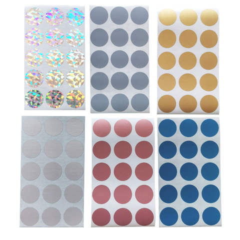 300PCS Round Rose Gold Blue Silver Grey laser Scratch Off Stickers Labels Tickets Promotional Games ► Photo 1/6