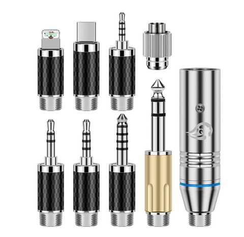 Type-C XLR 2.5 3.5 4.4 6.35mm HiFi Headphone Cable Connector 8 In 1 Multi-Function Adapter Rhodium Copper Self-Locking Plug DIY ► Photo 1/6