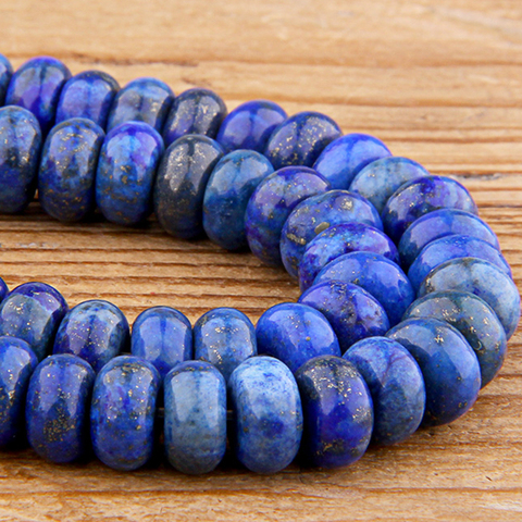 Natural blue Lapis Lazuli Stone beads Smooth flat oval Loose Spacer Lapis Lazuli Beads For Jewelry Making Bracele 4*6/5*8MM gift ► Photo 1/4