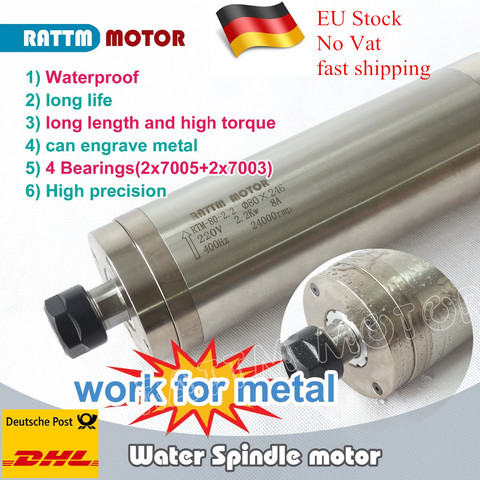 High Quality Lathe Waterproof Water Cooling Spindle Motor 2.2KW 220V ER20 For Metal ► Photo 1/5