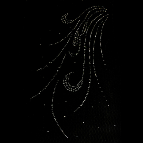 hot fix rhinestones feather motif crystal pearl iron on heat transfer design ► Photo 1/6