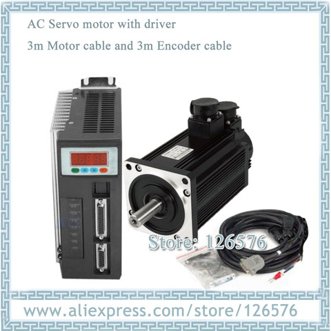 AC Servo motor 130ST-M15015 130ST Servo Motor 15N.M 2.3KW 1500rpm and Driver with 3m Cable ► Photo 1/2