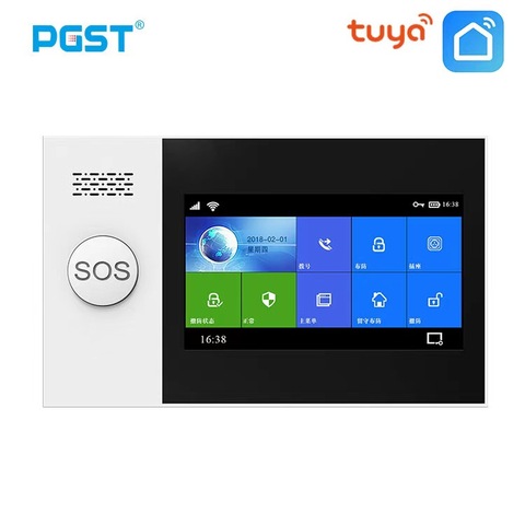 PGST PG-107 Tuya Wireless Home WIFI GSM GPRS Burglar Home Security With Motion Detector Sensor Burglar Alarm System APP Control ► Photo 1/6