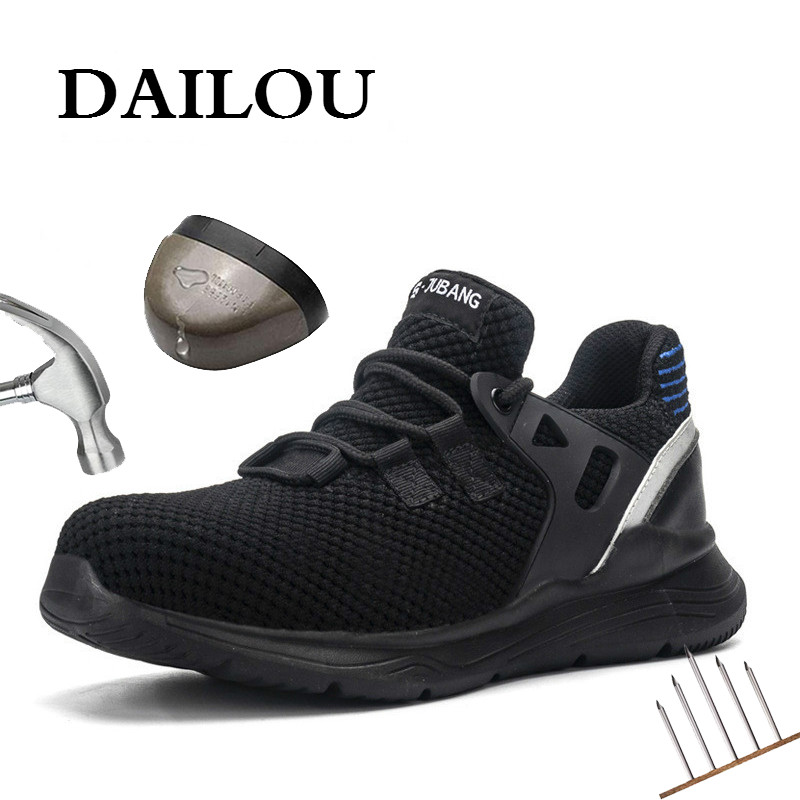 Men's Safety Sport Shoes Indestructible Steel Toe Work Boots Waterproof Sneakers 