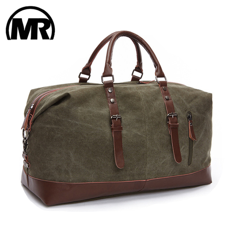 MARKROYAL Fashion Canvas Travel Bag Leather Large Capacity Vintage Luggage Bags Casual Vintage Simple Tote Bag Dropshipping ► Photo 1/6