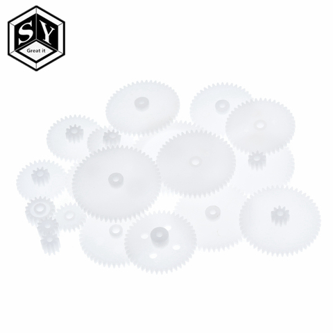 GREAT IT 58pcs/bag J293Y Plastic 0.5 Module Gears White Micro DC Motor Toys Gears DIY Combination Parts ► Photo 1/6