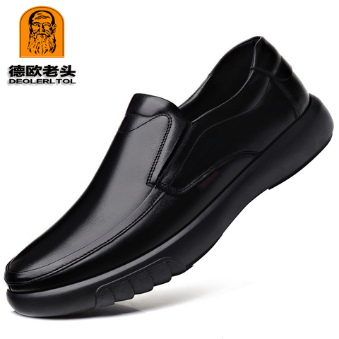 2022 Men's Genuine Leather Shoes 38-47 Head Leather Soft Anti-slip Rubber Loafers Shoes Man Casual Real Leather Shoes ► Photo 1/6