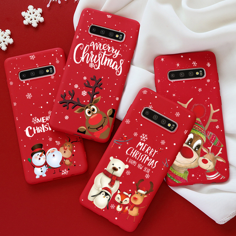 Lovely Christmas Case For Samsung Galaxy S10 S9 S8 Note 20 S20 FE Ultra 10 Plus Pro Lite 8 9 5 J6 2022 J5 J7 S7 Edge S10e Fundas ► Photo 1/6