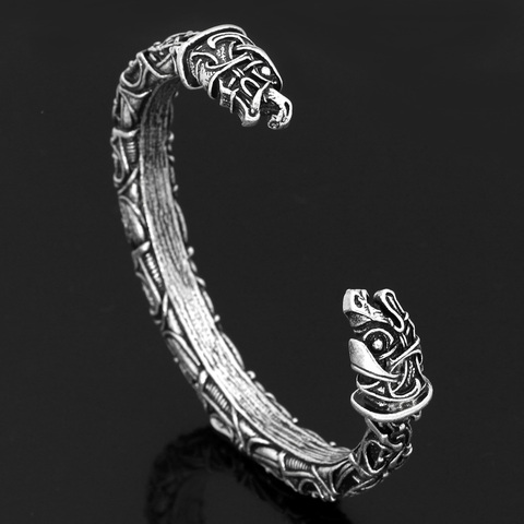 Viking Men Nordic Raven Odin amulet bracelet Bangle With Valknut Gift Bag ► Photo 1/6