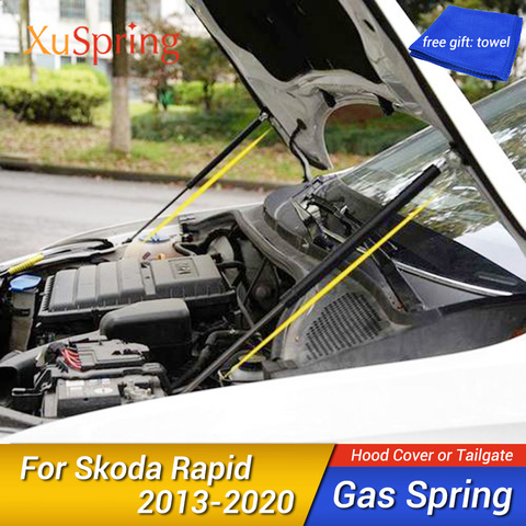 For Skoda Rapid 2013 2014 2015 2016 2017 2022 Car Bonnet Cover Strut Bars Hydraulic Rod Spring Shock Lifting Support ► Photo 1/6