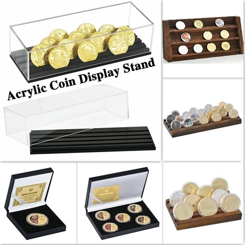13 Styles Challenge Coin Holder Medal Storage Shelf Military Coin Display Stand Case Collector Box Desk Decor Gifts for Men ► Photo 1/5