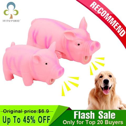 1Pc Cute Rubber Sound Pig Grunting Squeak Latex Pet Chew Toys for Dog Squeaker Chew Training Puppy Supplies Pet Products GYH ► Photo 1/6