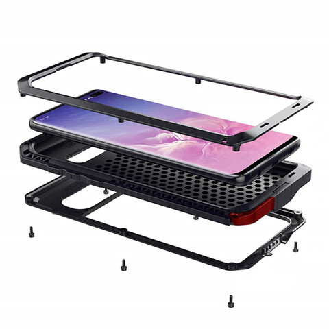 Heavy Duty Protection Armor Metal Aluminum phone Case for Samsung S21 S20 Ultra S10 Plus Note 10 20 Plus Ultra Shockproof Cover ► Photo 1/6