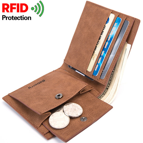 Fashion Men's Coin Purse Wallet With Rfid Blocking, Men's Pu