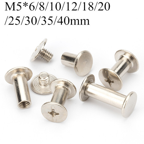 10pcs M5*8/10 Electroplating Nickel Bench Screws Account Books  Photo Albums Docking Screws recipe Nuts Rivets ► Photo 1/6