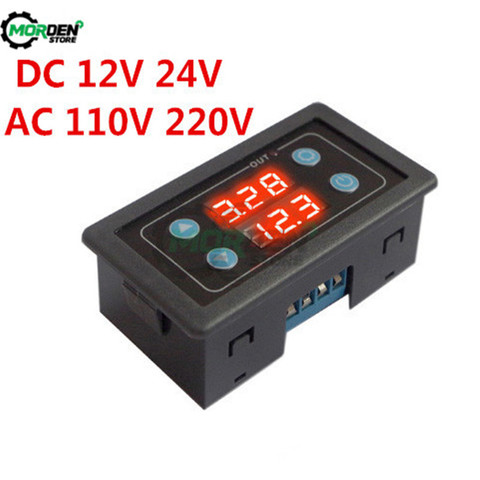 DC 12V 24V AC 110V 220V LED Digital Timer Delay Relay Countdown Programmable Cycle Control Module Time Delay Relay AC 85-265V ► Photo 1/5