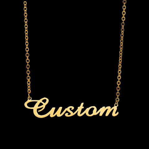 Customized Fashion Stainless Steel Name Necklace Personalized Letter Gold Choker Necklace Pendant Nameplate Gift ► Photo 1/6