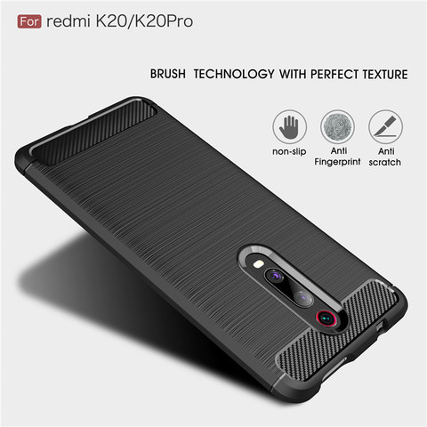 For Xiaomi Redmi K20 Pro Case Carbon Fiber ShockProof TPU Cover for Mi9T Mi 9T Pro Soft Silicone Case ► Photo 1/6