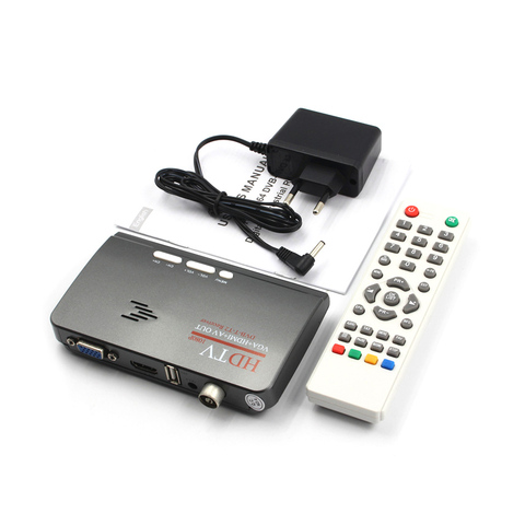 1080P HDTV DVB-T/ DVB-T2 TV Set-top Box Digital Terrestrial HDTV Tuner Receiver HDMI/VGA/AV for LCD/CRT PC Monitor ► Photo 1/3