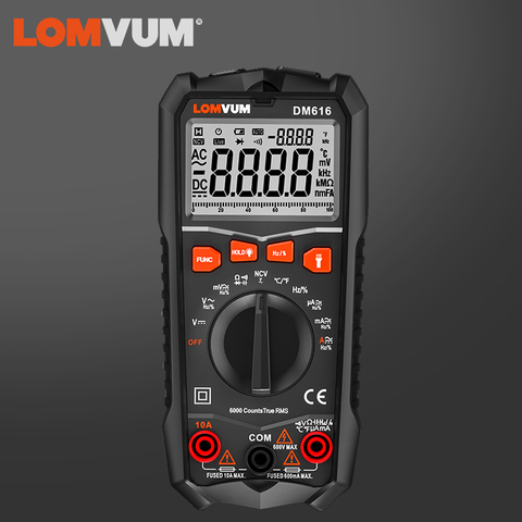 LOMVUM NCV Digital Multimeter 6000 counts Auto Ranging AC/DC voltage Meter Tester ► Photo 1/6