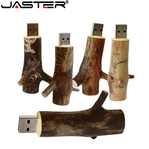 JASTER Novetly usb flash drive natural Wooden model tree branch memory stick pendrive 4GB 8GB 16GB 32GB 64GB thumb drive usb ► Photo 1/5
